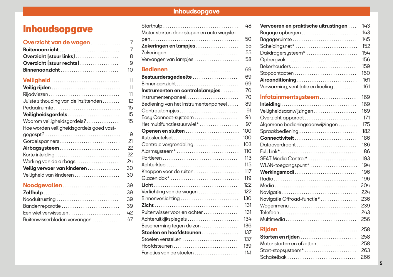 2020 Seat Leon/Leon Sportstourer Owner's Manual | Dutch