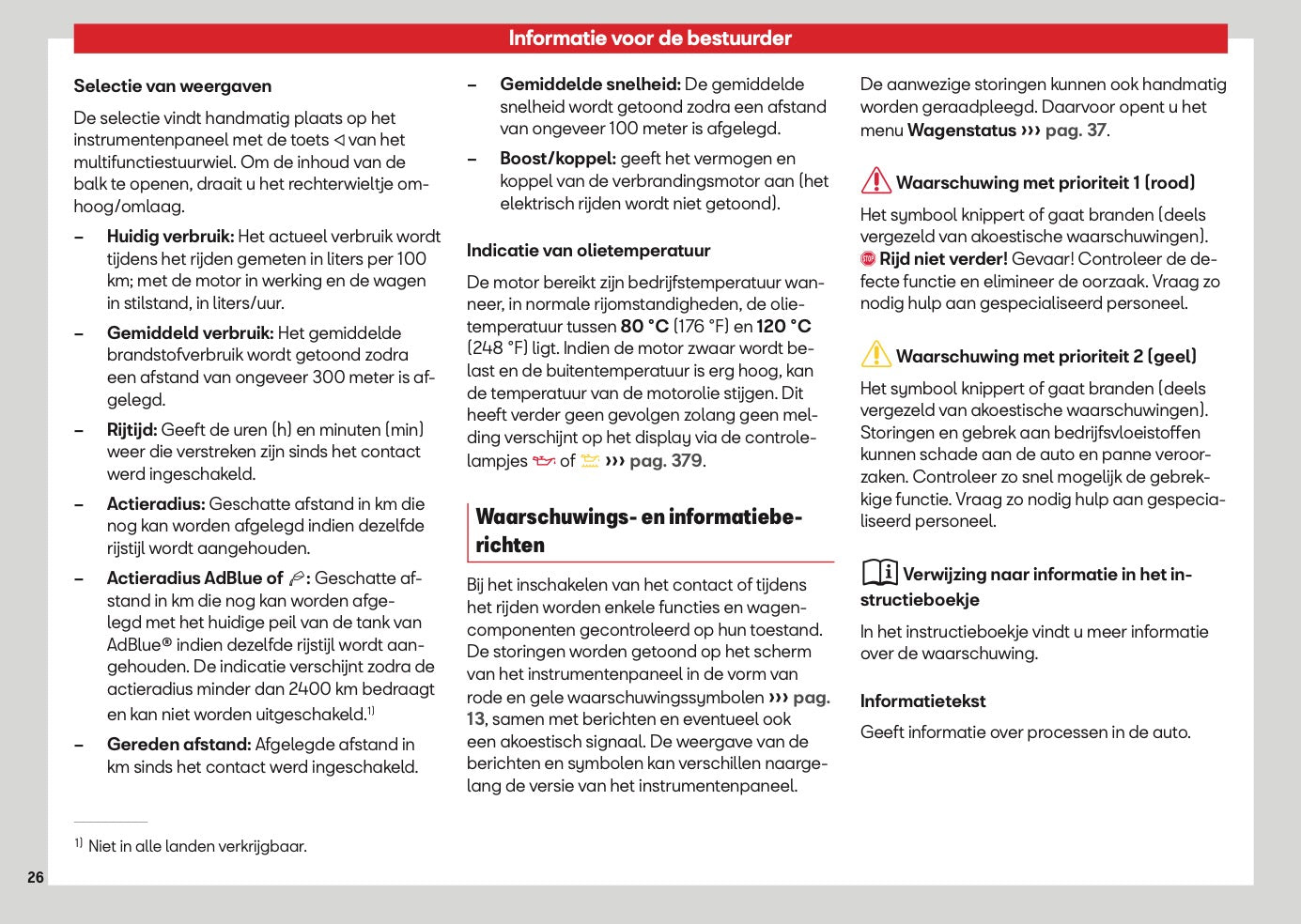 2026 Seat Leon/Leon Sportstourer Owner's Manual | Dutch