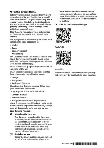 2016-2017 Smart ForTwo Owner's Manual | English