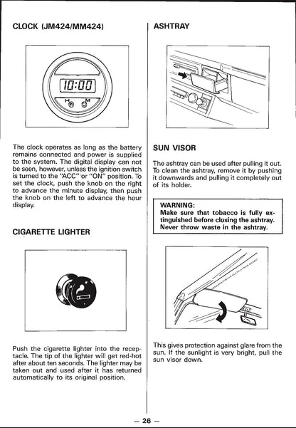 1988 Suzuki Samurai Owner's Manual | English