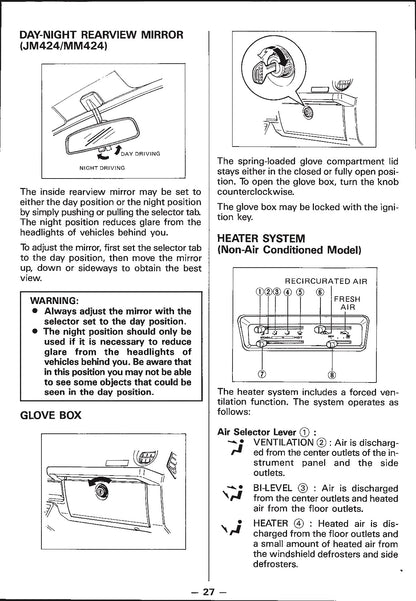 1988 Suzuki Samurai Owner's Manual | English