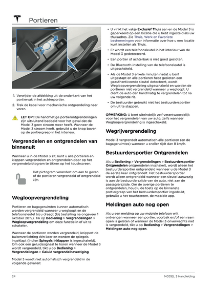 2023-2024 Tesla Model 3 Owner's Manual | Dutch