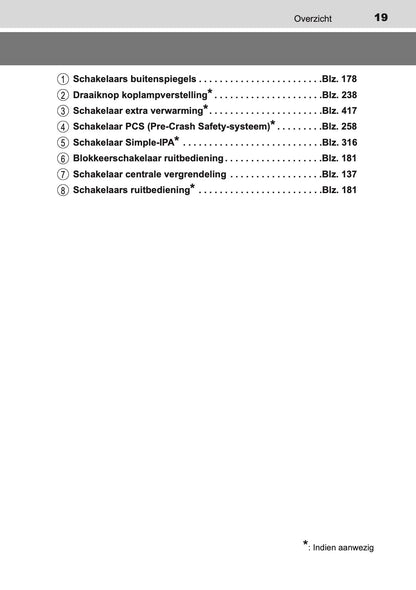 2016-2017 Toyota Auris Hybrid Touring Sports Owner's Manual | Dutch
