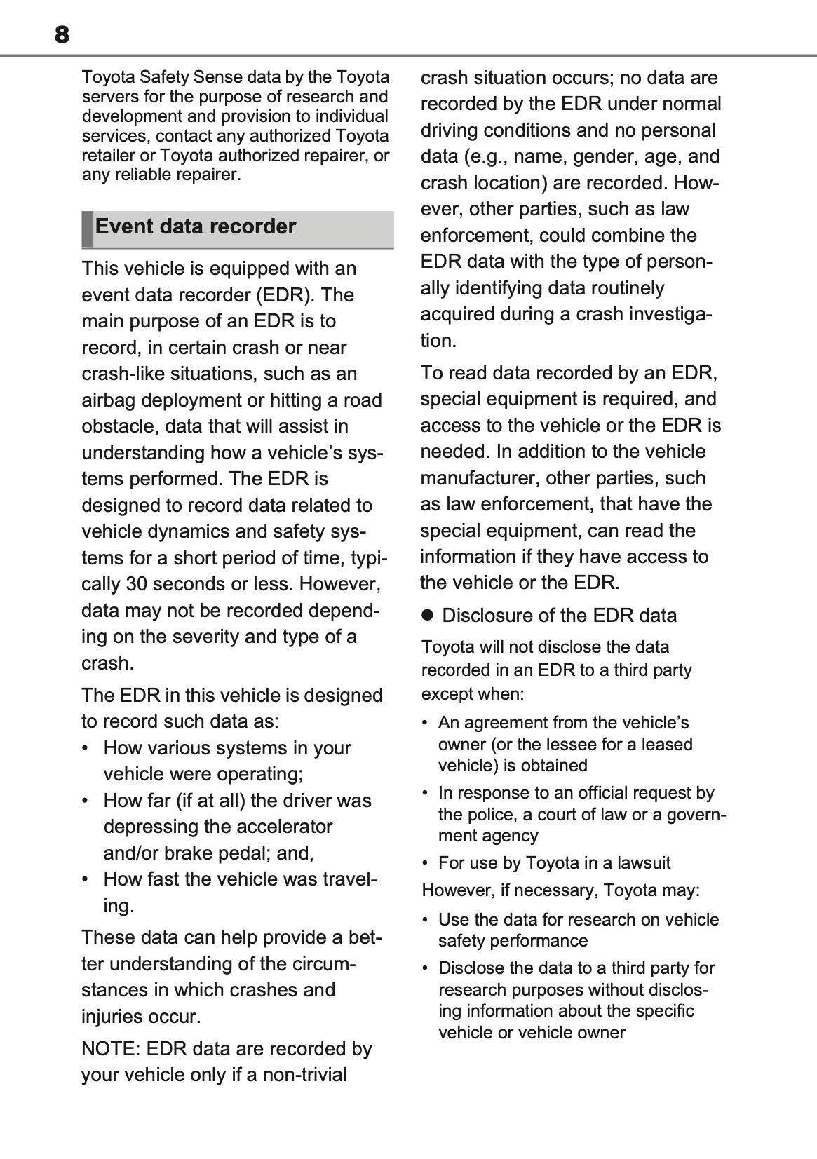 2025-2026 Toyota Aygo X Owner's Manual | English