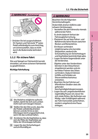 2025 Toyota bZ4X Bedienungsanleitung | Deutsch