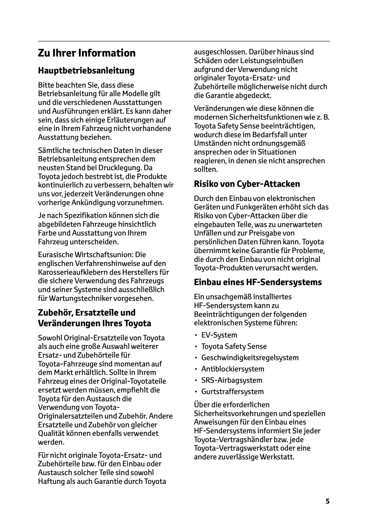 2025 Toyota bZ4X Bedienungsanleitung | Deutsch