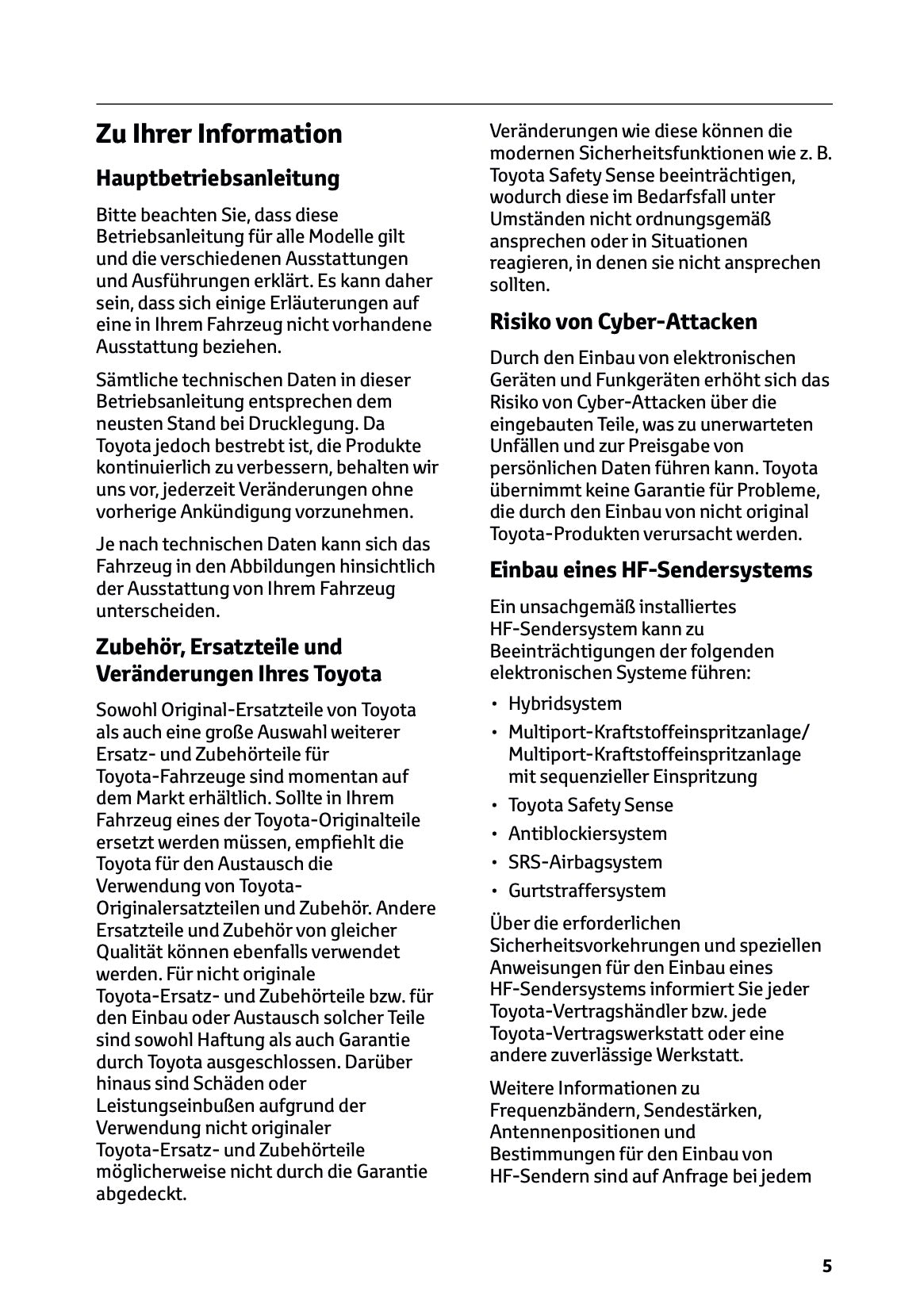 2025-2026 Toyota C-HR Plug-in-Hybrid Bedienungsanleitung | Deutsch