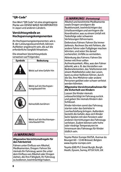 2025-2026 Toyota C-HR Plug-in-Hybrid Bedienungsanleitung | Deutsch