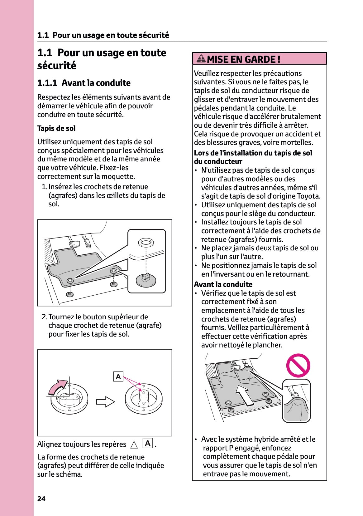 2023-2024 Toyota C-HR Hybrid Owner's Manual | French