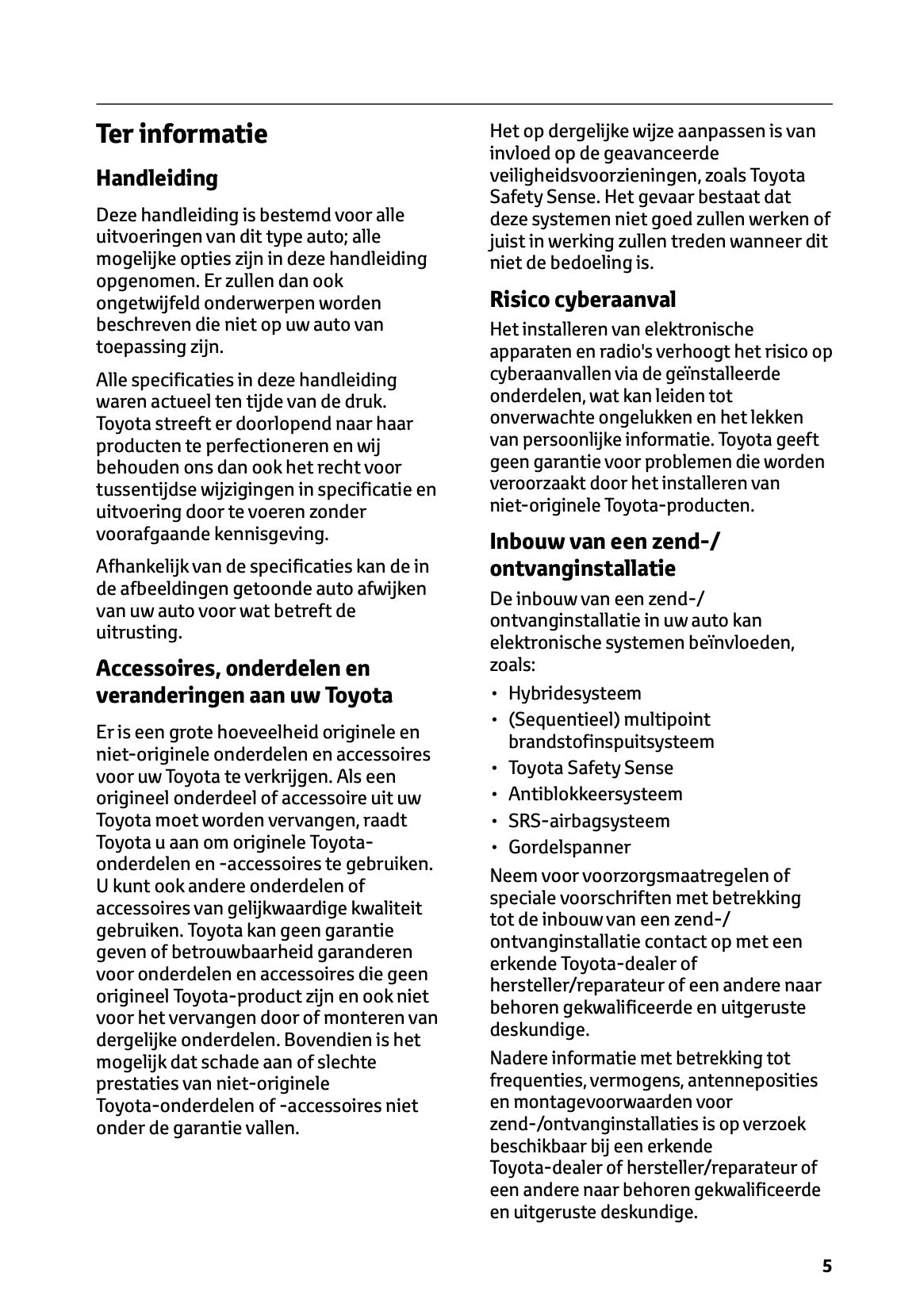 2023-2024 Toyota C-HR Hybrid Owner's Manual | Dutch