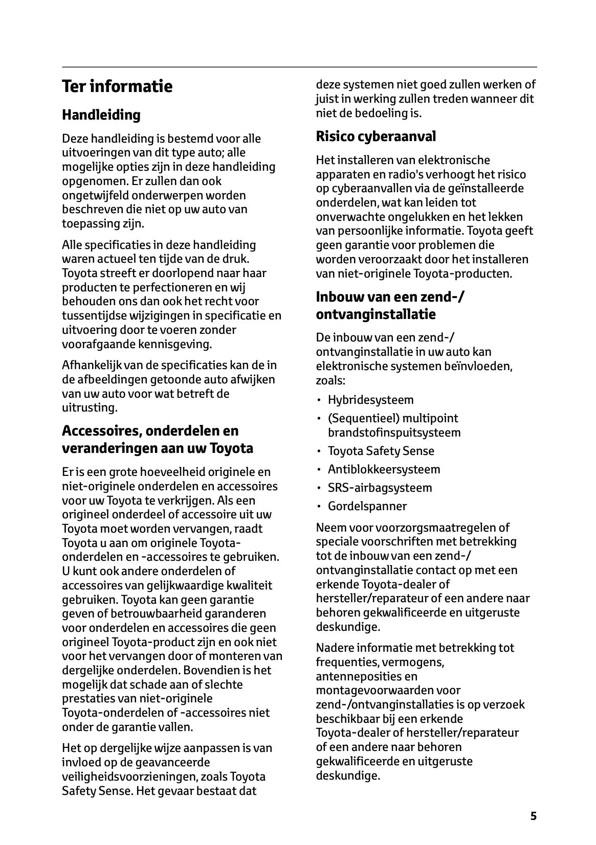 2026 Toyota C-HR Hybrid Owner's Manual | Dutch