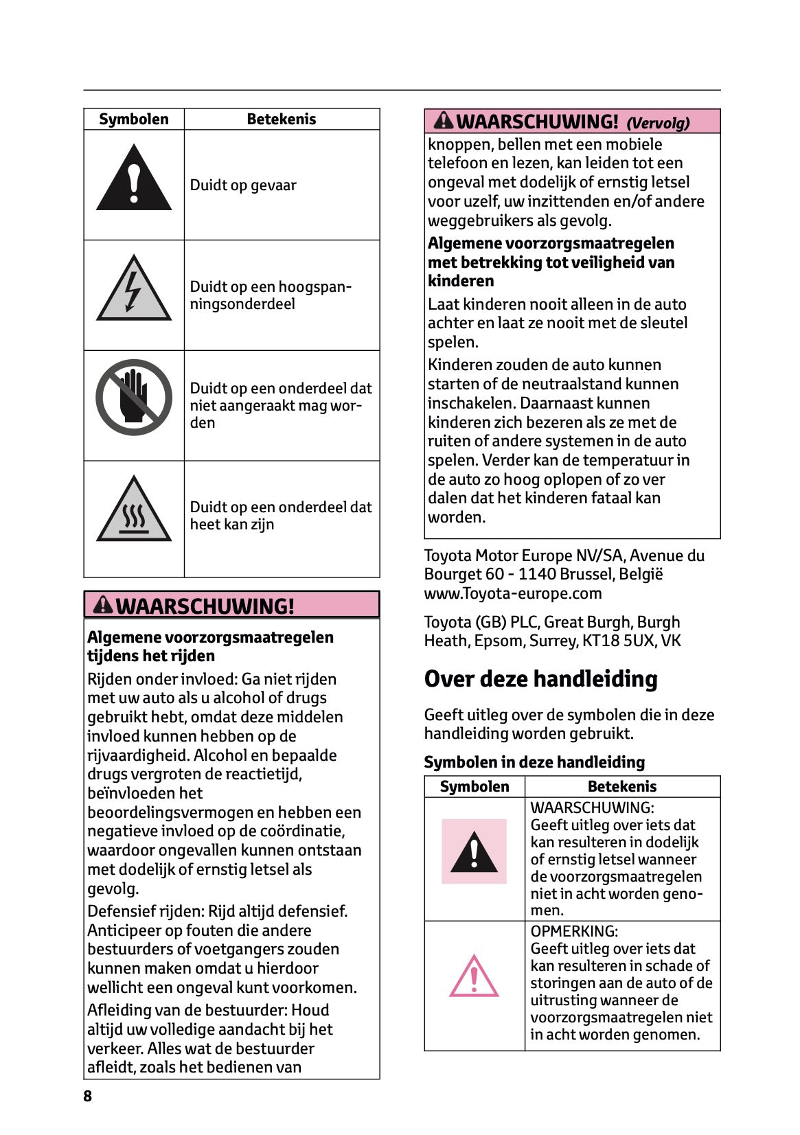 2026 Toyota C-HR Plug-in-Hybrid Owner's Manual | Dutch