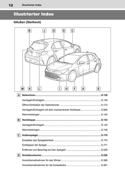 2022-2024 Toyota Corolla Hybrid Hatchback/Touring Sports Bedienungsanleitung | Deutsch