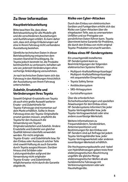 2026 Toyota Corolla Hybrid Hatchback/Touring Sports Bedienungsanleitung | Deutsch