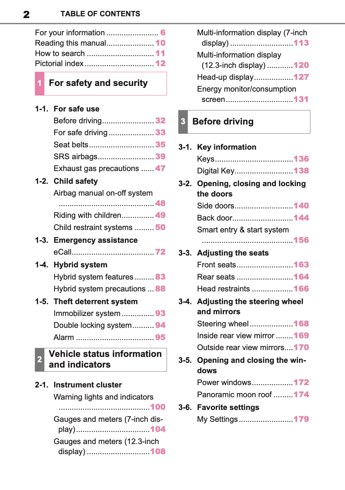 2025 Toyota Corolla Hybrid Hatchback/Touring Sports Owner's Manual | English
