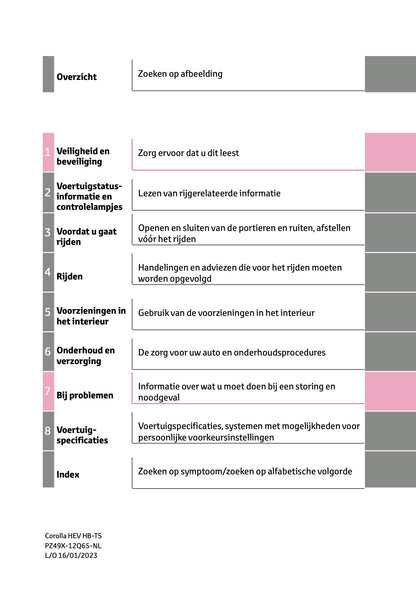 2023 Toyota Corolla Hybrid Hatchback/Touring Sports Owner's Manual | Dutch