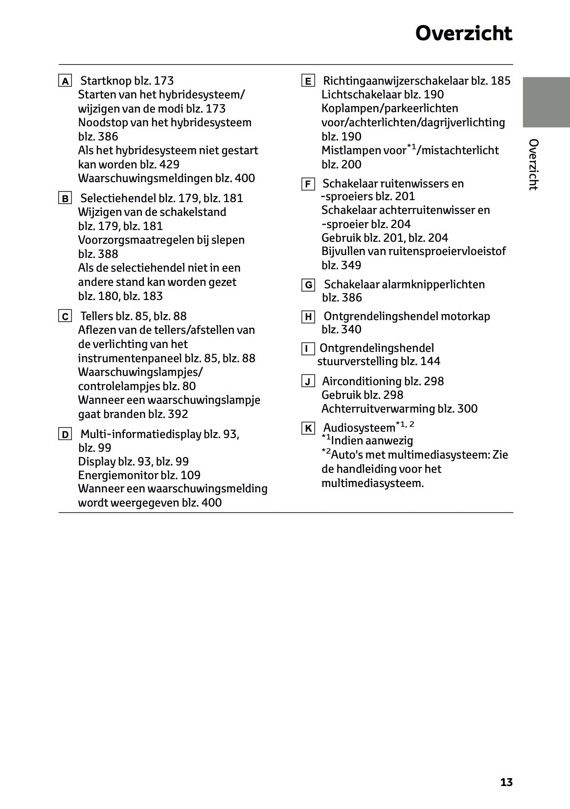 2023 Toyota Corolla Hybrid Hatchback/Touring Sports Owner's Manual | Dutch