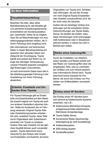 2024-2025 Toyota GR Yaris Bedienungsanleitung | Deutsch