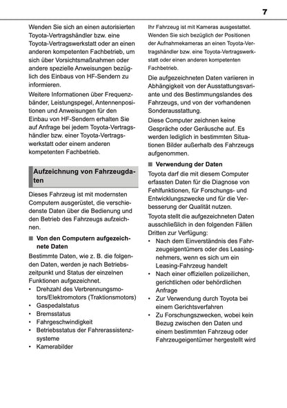 2024-2025 Toyota GR Yaris Bedienungsanleitung | Deutsch