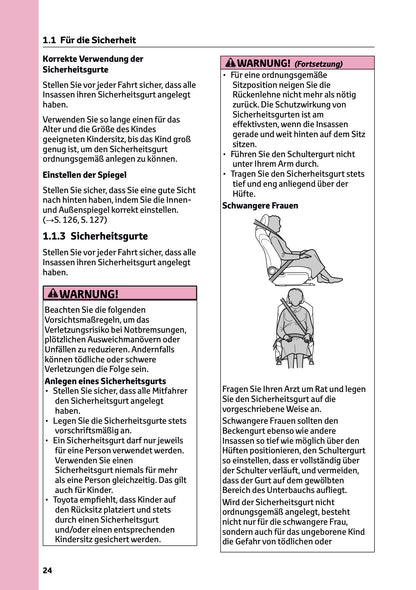 2024-2025 Toyota Highlander Hybrid Bedienungsanleitung | Deutsch