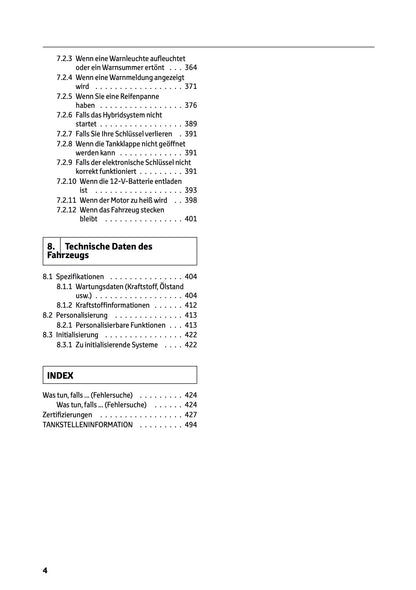 2024-2025 Toyota Highlander Hybrid Bedienungsanleitung | Deutsch