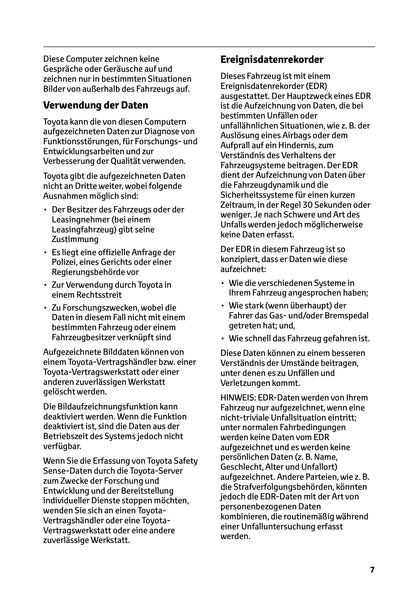 2025-2026 Toyota Mirai Bedienungsanleitung | Deutsch