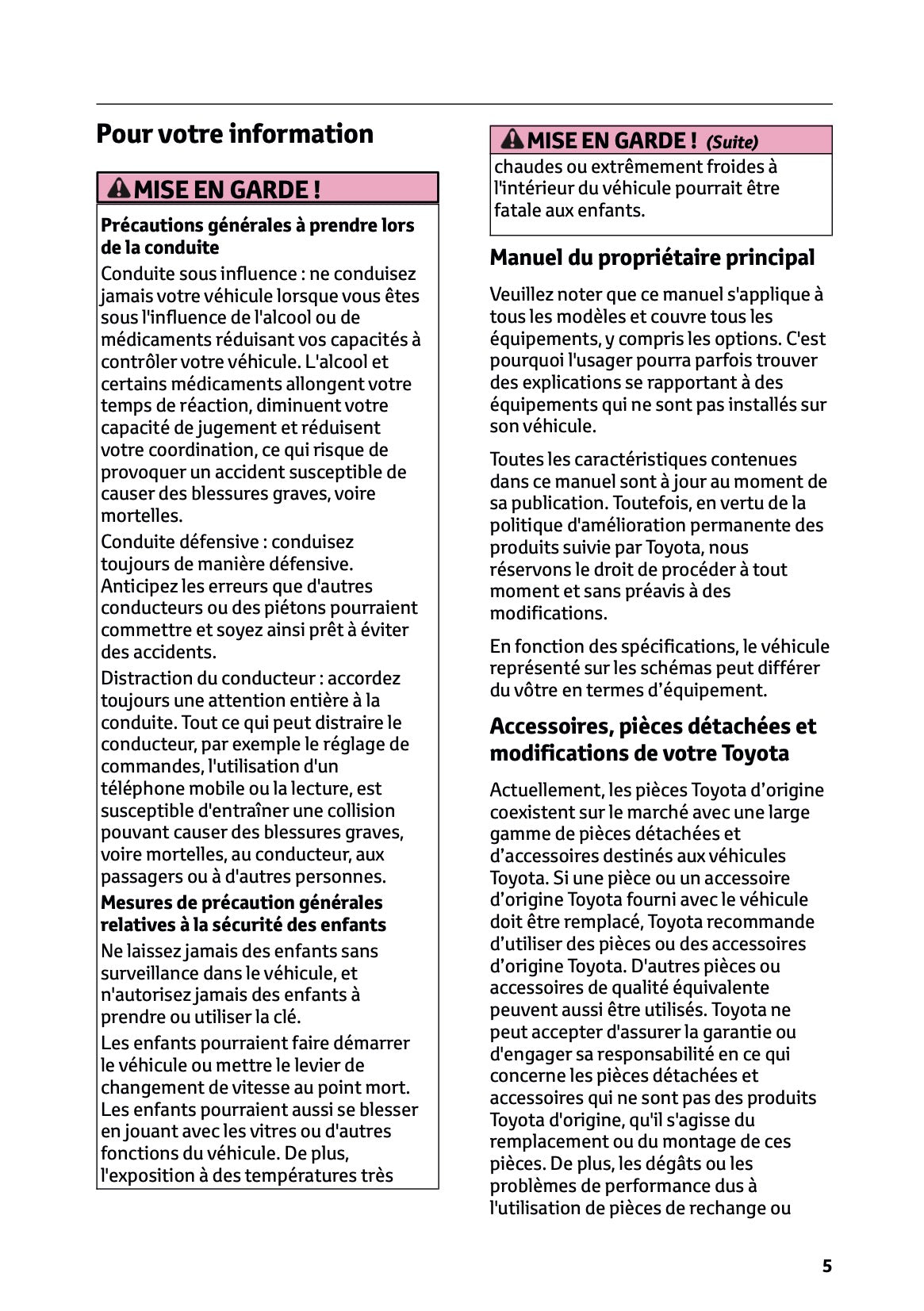 2025-2026 Toyota Mirai Owner's Manual | French