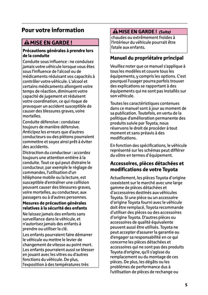 2025-2026 Toyota Mirai Owner's Manual | French