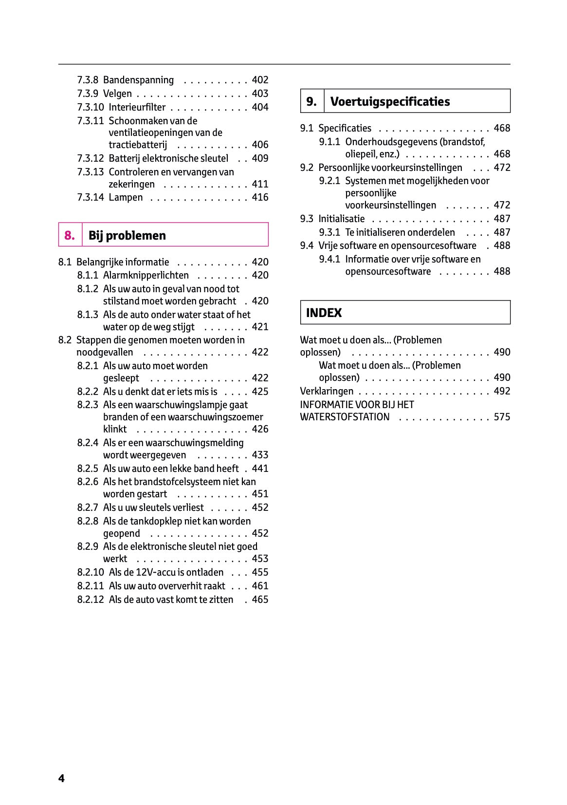 2025-2026 Toyota Mirai Owner's Manual | Dutch