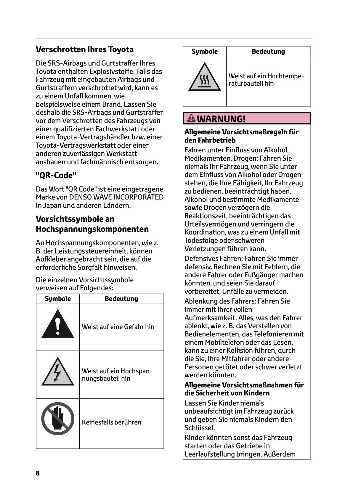 2026 Toyota RAV4 Hybrid Owner's Manual | German