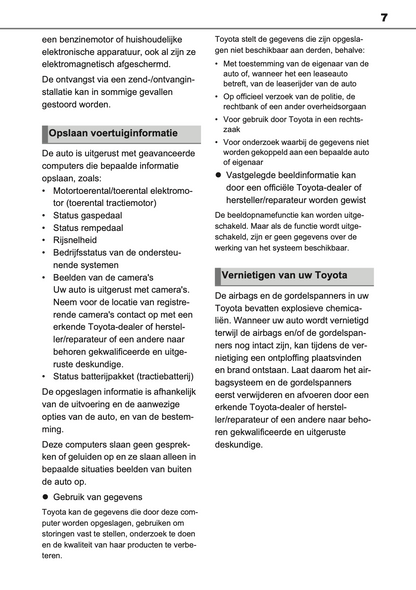 2020-2021 Toyota RAV4 Hybrid Owner's Manual | Dutch