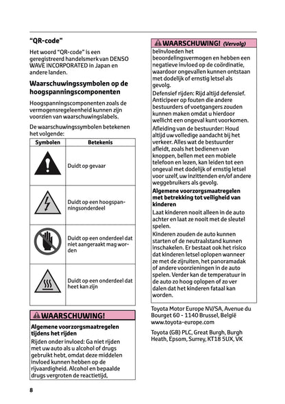 2026 Toyota RAV4 Hybrid Owner's Manual | Dutch