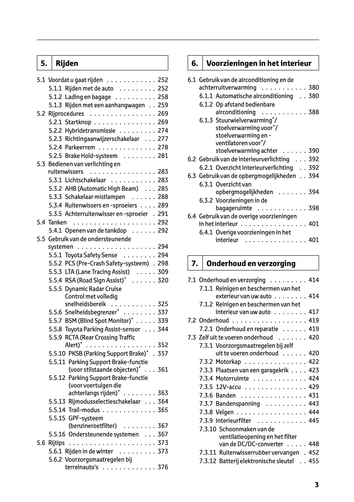 2024-2025 Toyota RAV4 Plug-in-Hybrid Owner's Manual | Dutch
