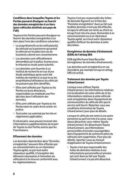 2025-2026 Toyota Urban Cruiser Owner's Manual | French