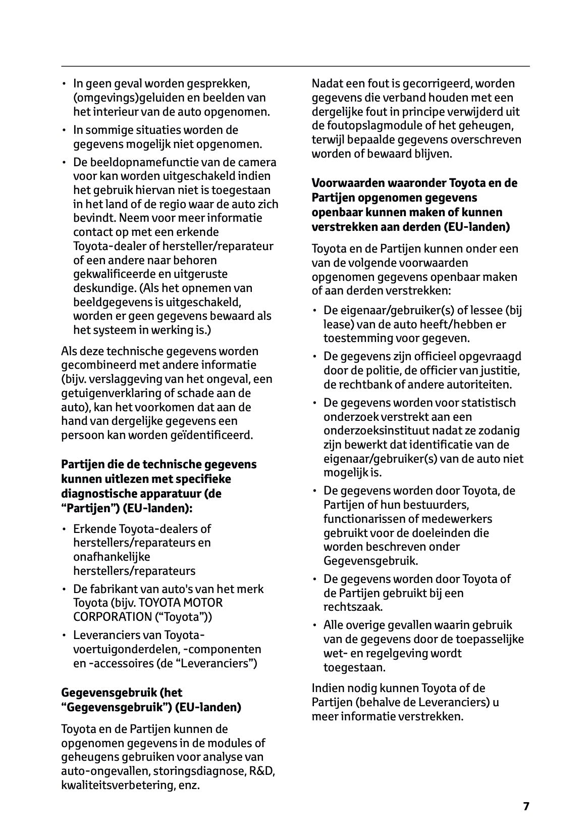 2025-2026 Toyota Urban Cruiser Owner's Manual | Dutch