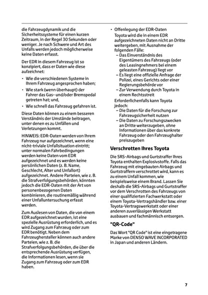 2025 Toyota GR Yaris Bedienungsanleitung | Deutsch