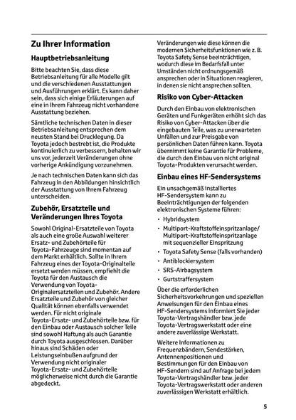 2025 Toyota Yaris Hybrid Bedienungsanleitung | Deutsch