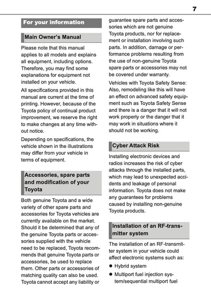 2026 Toyota Yaris Cross Hybrid Owner's Manual | English
