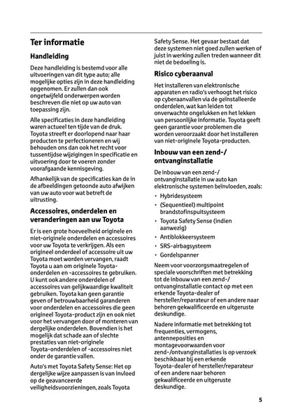 2026 Toyota Yaris Hybrid Owner's Manual | Dutch