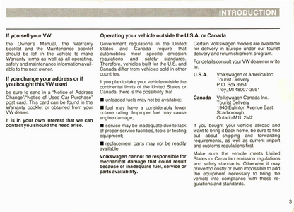 1986 Volkswagen Cabriolet Owner's Manual | English