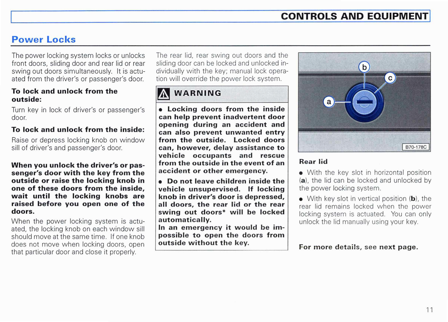 1999 Volkswagen EuroVan Owner's Manual | English