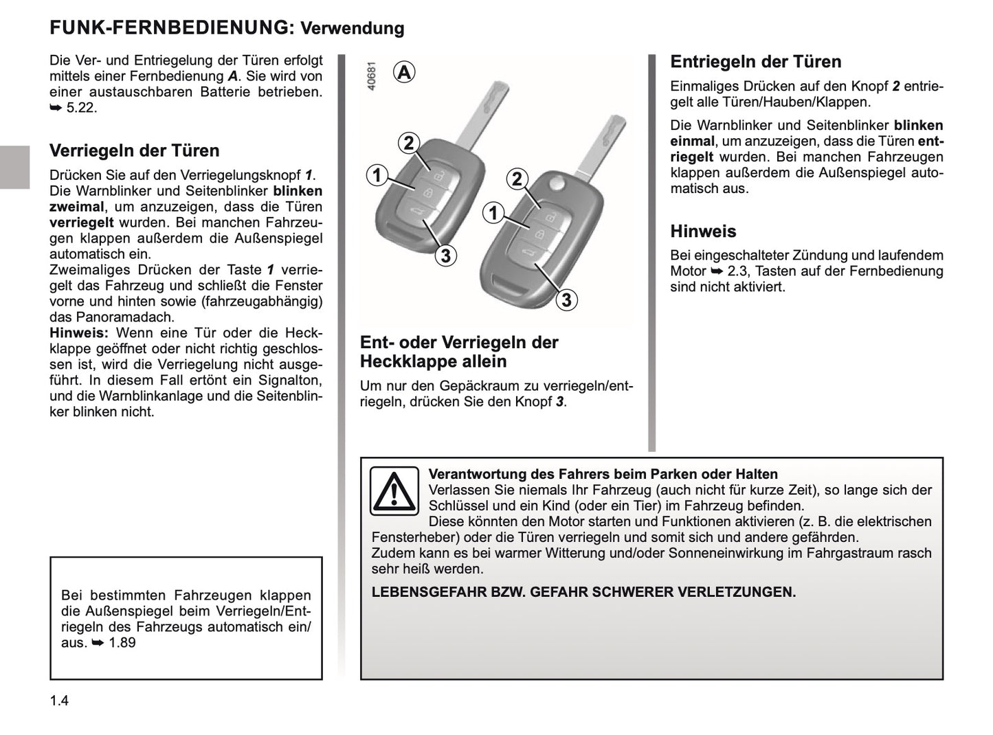 2019-2020 Renault Captur Bedienungsanleitung | Deutsch