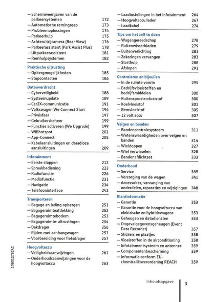 2020-2023 Volkswagen ID.3 Bedienungsanleitung | Niederländisch