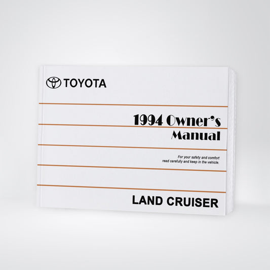 1994 Toyota Land Cruiser Bedienungsanleitung | Englisch