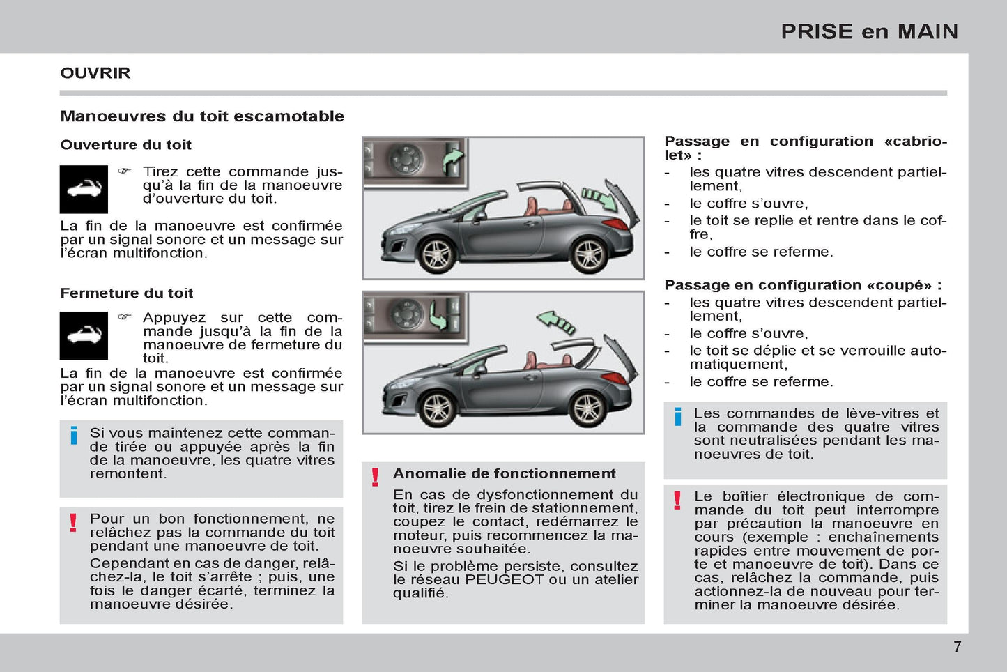 2011-2013 Peugeot 308 cc Owner's Manual | French