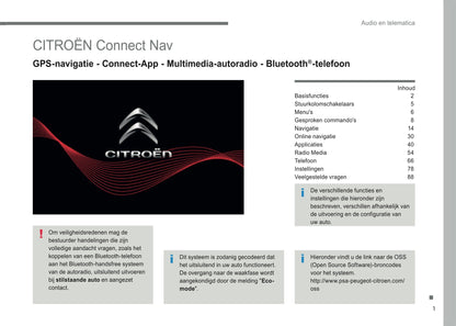 2016-2018 Citroën Infotainment Manual | Dutch