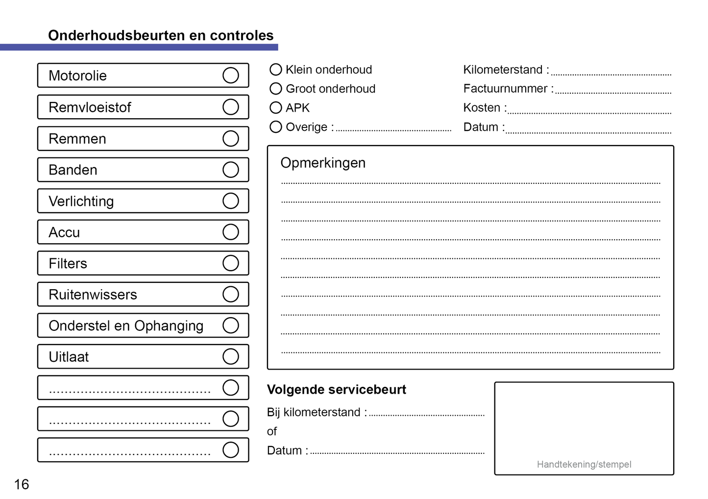 Citroën Maintenance Book | Dutch