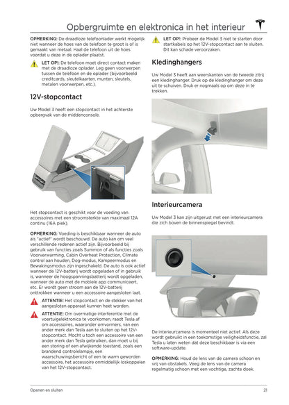 2021 Tesla Model 3 Owner's Manual | Dutch