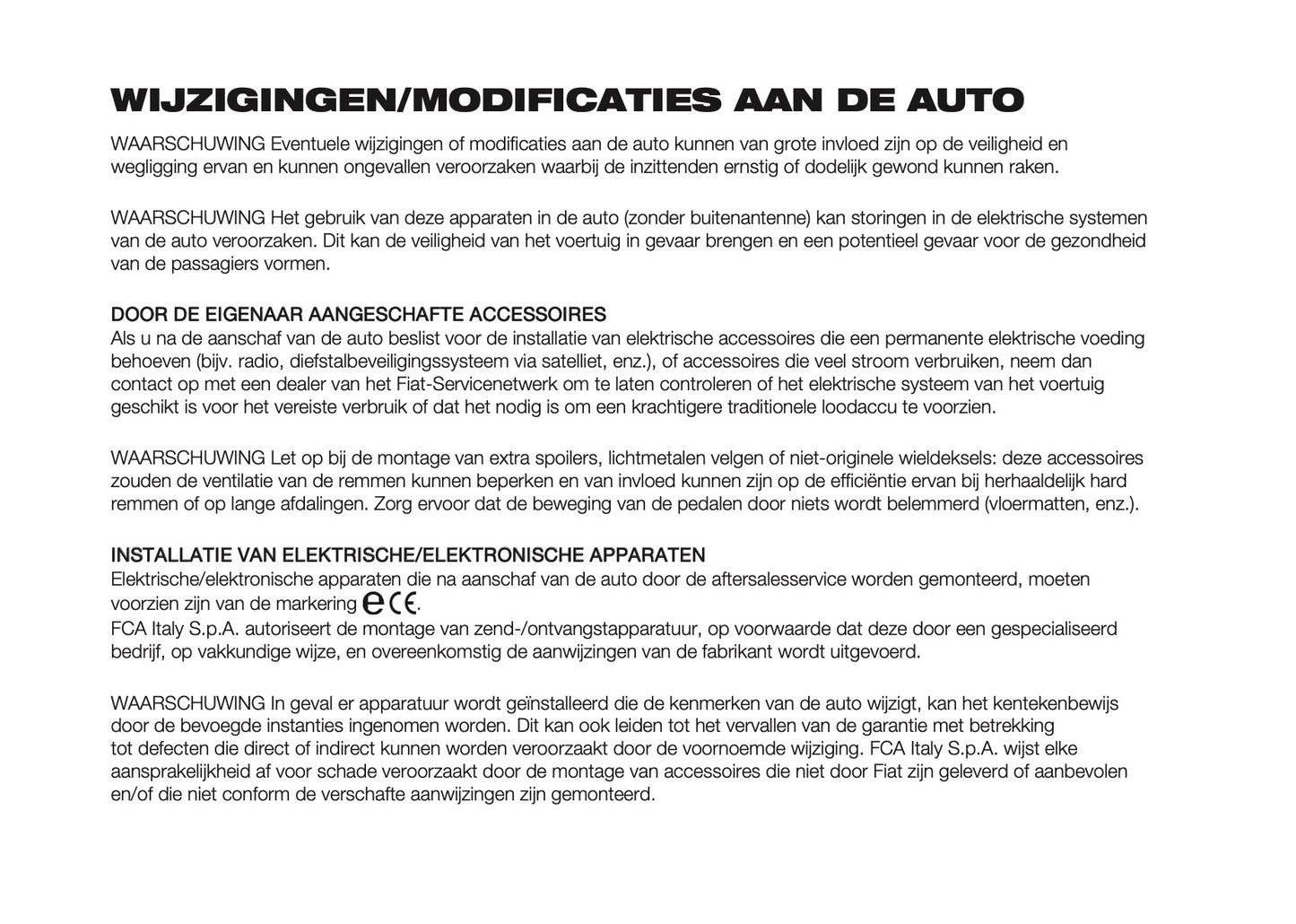 2022-2023 Fiat 500/500 Hybrid/500C/500C Hybrid Owner's Manual | Dutch