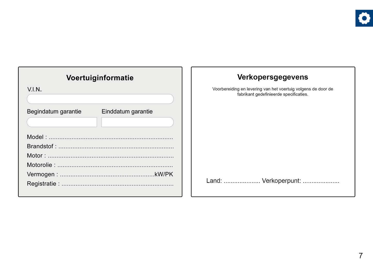 Seat Maintenance Book | Dutch